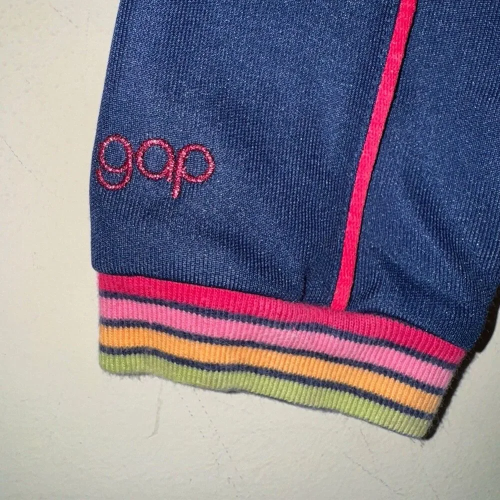 Gap Rainbow Tracksuit Set Girls 8 Navy Blue Winter Warm Cozy Jacket Pants Outfit